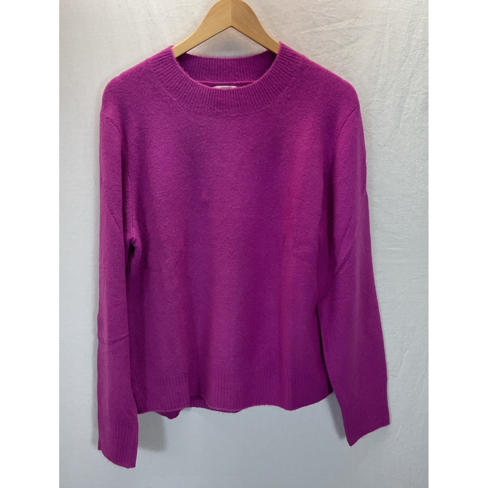 J. Crew Extra-Soft  Acrylic Blend‎ Crewneck Long Sleeve Sweater pink fuchsia LG
